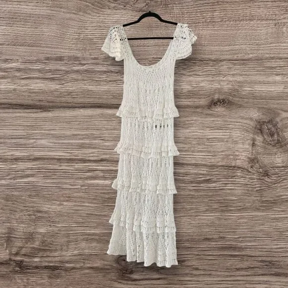 Anna Kosturova Cotillion handmade Crochet Midi Dress - size S - Picture 5 of 11